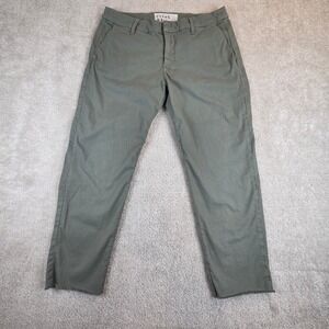 Frank & Eileen Wicklow Italian Cotton Chino Pants Green Size 10 Raw Hem Crop